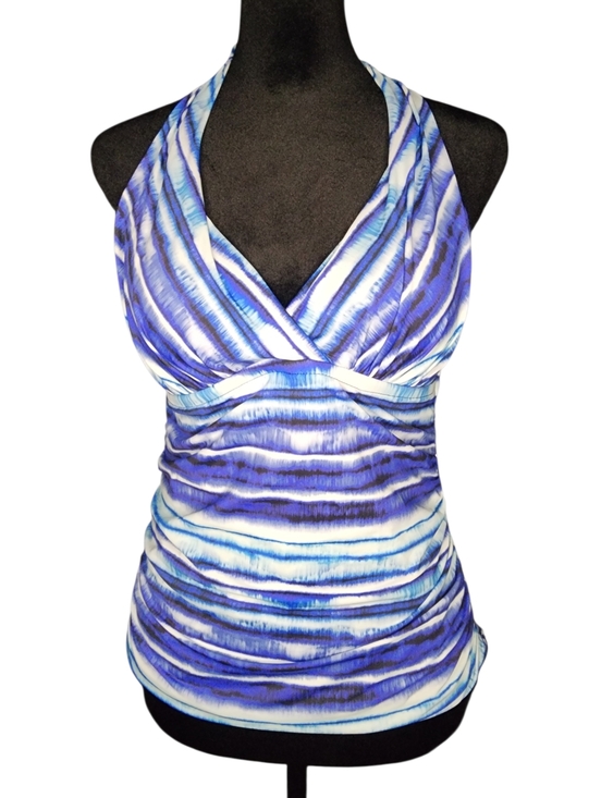 La Blanca Serene Stripe Halter Tankini Top Set, Womens 6 - Picture 4 of 11